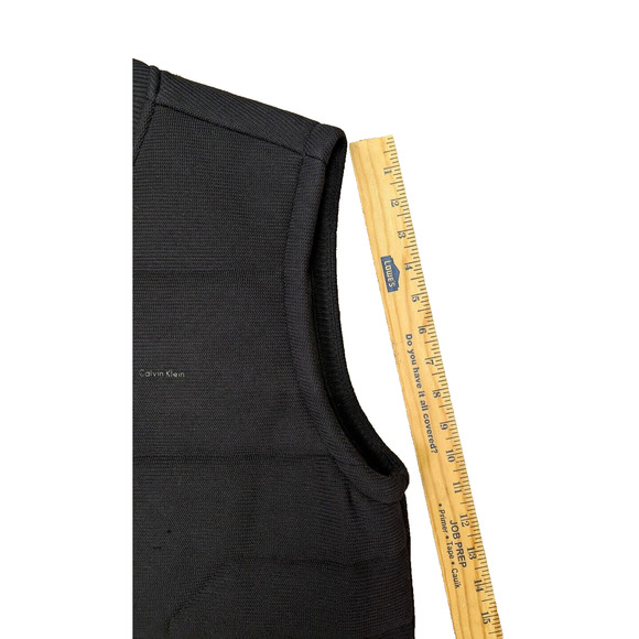Calvin Klein Full Button Black 100% Cotton Women's Vest Size Large - Picture 6 of 8